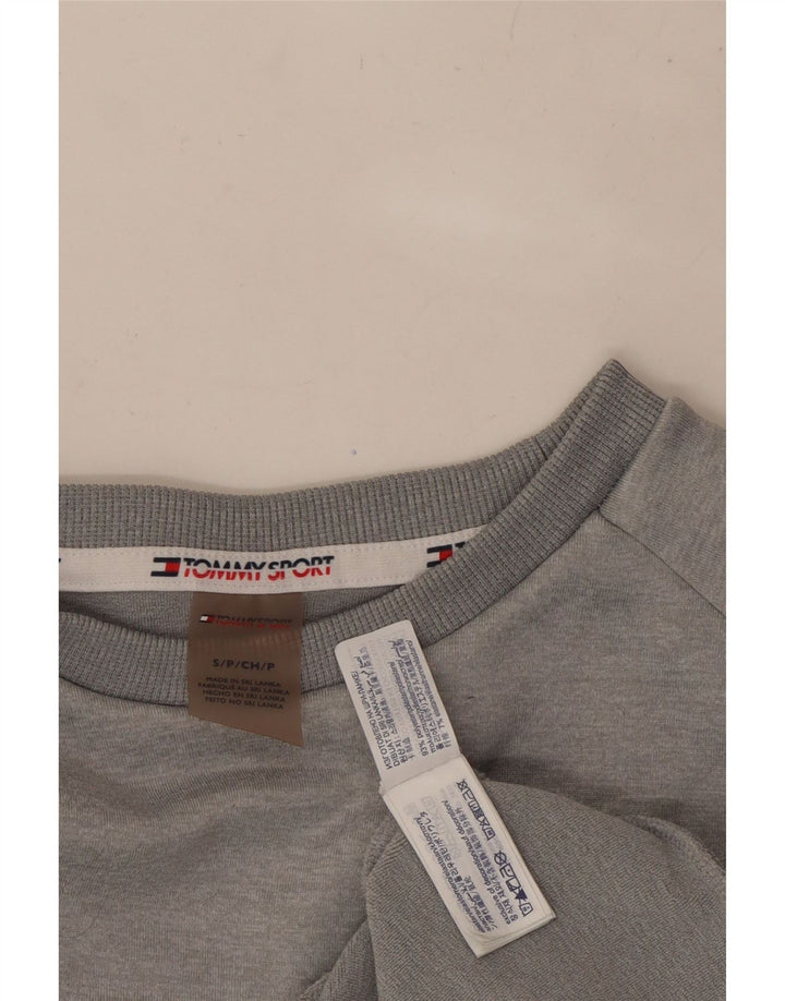 TOMMY HILFIGER Mens Graphic Sweatshirt Jumper Small Grey Colourblock