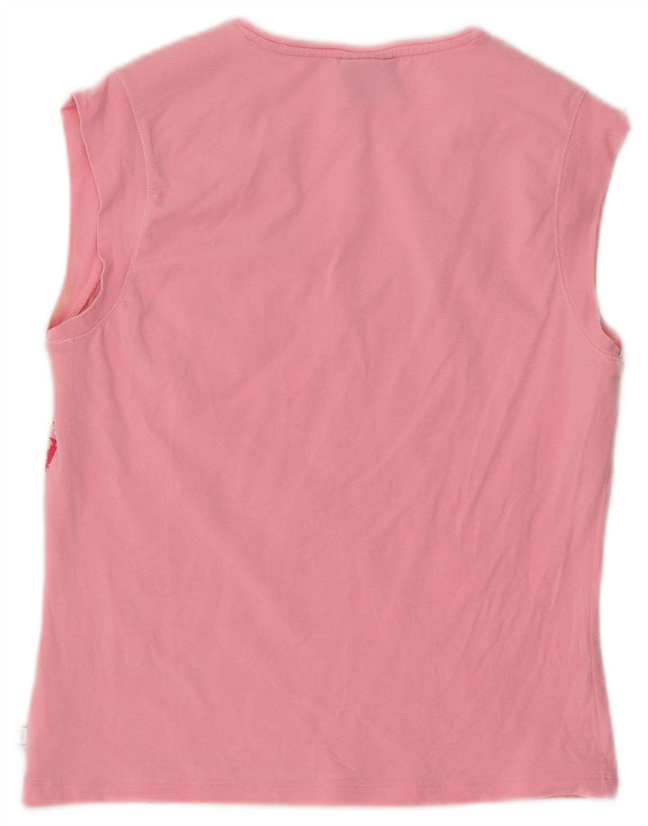 TRUSSARDI Girls Graphic T-Shirt Top 11-12 Years Large Pink