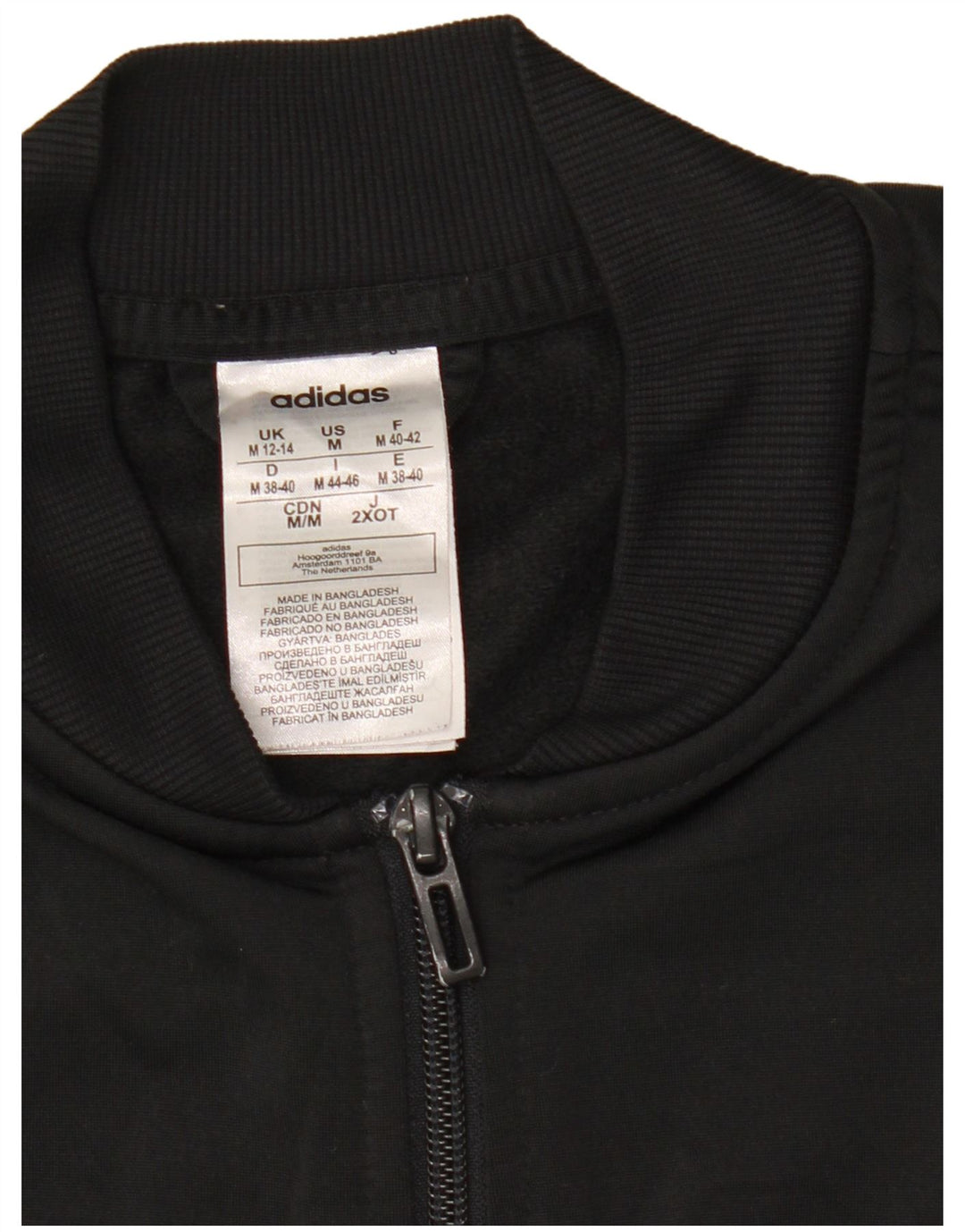 Adidas Womens Tracksuit Top Jacket UK 12/14 Medium Black Polyester