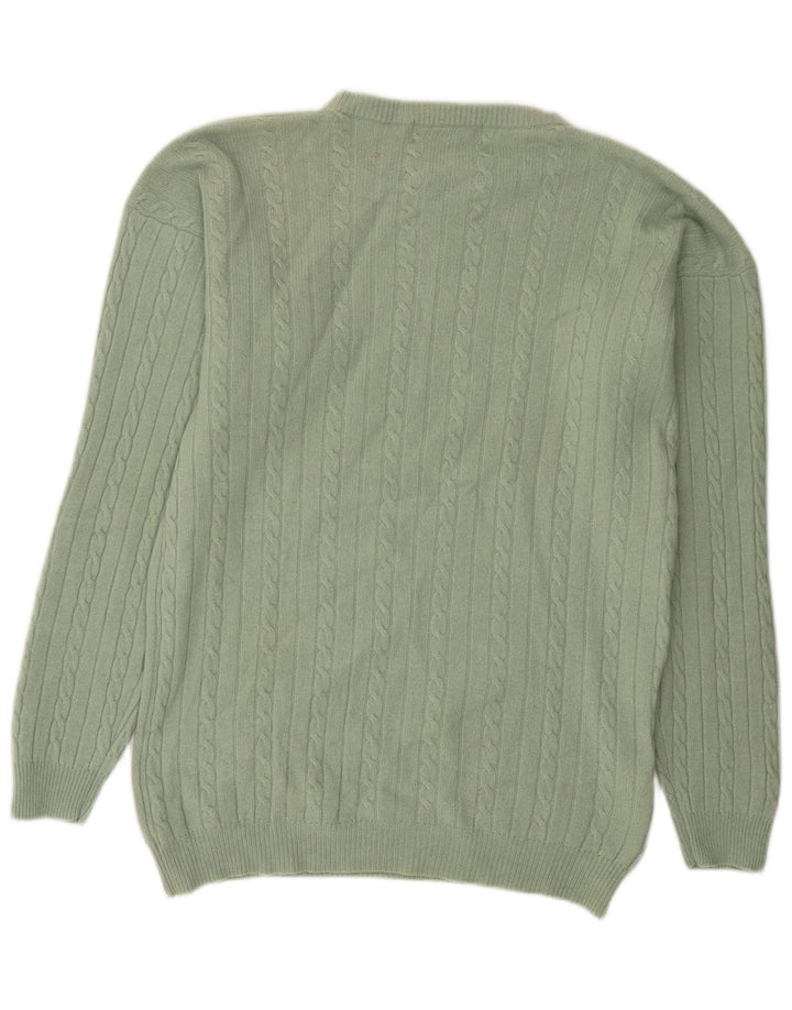 Free Style Mens Crew Neck Jumper Sweater Large Green Wool