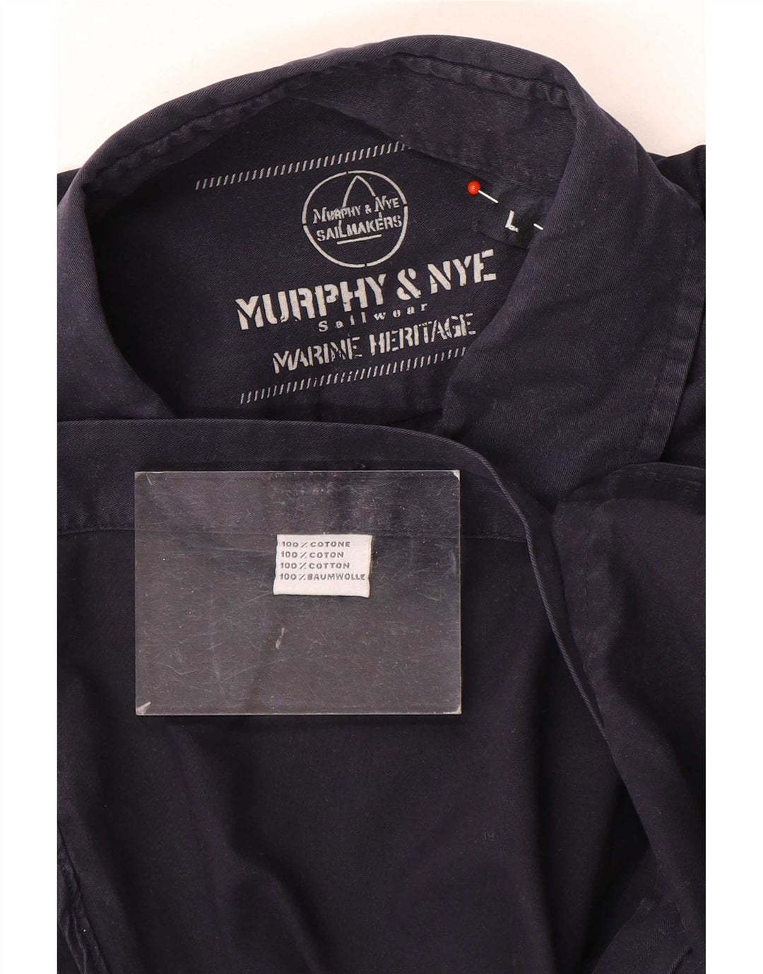 Murphy & Nye Mens Sailwear Shirt Large Navy Blue Cotton