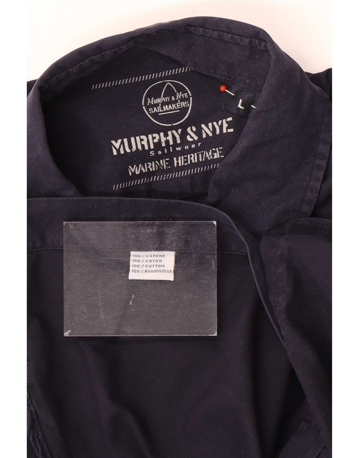 Murphy & Nye Mens Sailwear Shirt Large Navy Blue Cotton