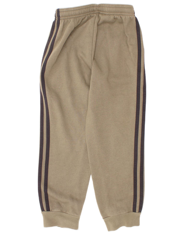 Adidas Boys Tracksuit Trousers Joggers 6-7 Years Khaki Cotton