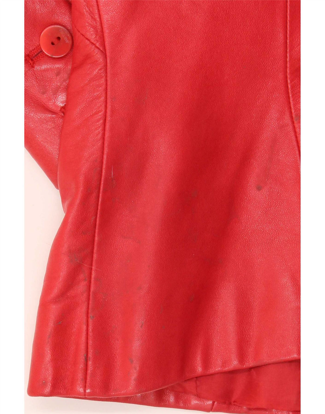 Marc Cain Womens 4 Button Leather Blazer Jacket US Small Red