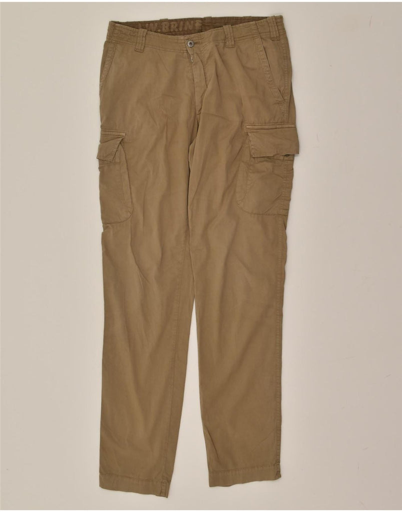 VINTAGE Mens Slim Cargo Trousers IT 50 Large W34 L36  Brown Cotton | Vintage Vintage | Thrift | Second-Hand Vintage | Used Clothing | Messina Hembry 