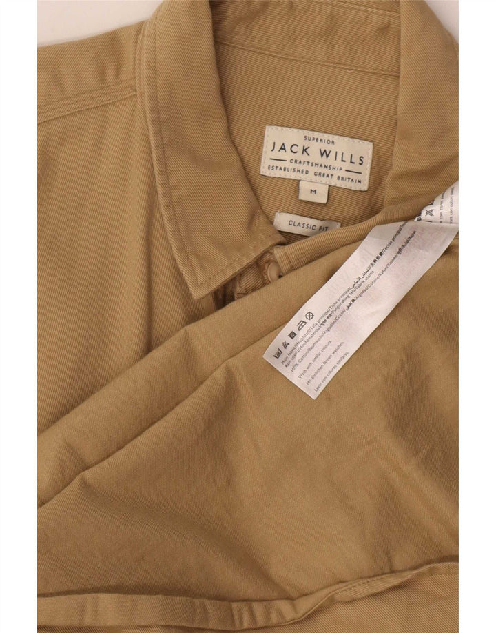 Jack Wills Mens Classic Fit Shirt Medium Beige Cotton