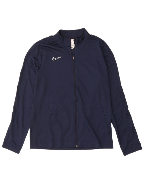 Nike Boys Tracksuit Top Jacket 13-14 Years XL Navy Blue Polyester