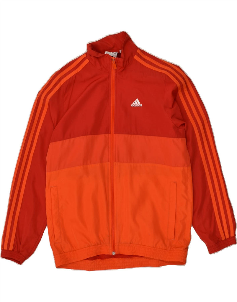 ADIDAS Boys Tracksuit Top Jacket 11-12 Years Red Colourblock Polyester | Vintage Adidas | Thrift | Second-Hand Adidas | Used Clothing | Messina Hembry 