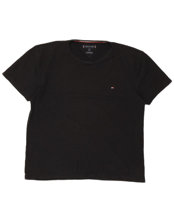 TOMMY HILFIGER Womens T-Shirt Top UK 18 XL Black Cotton