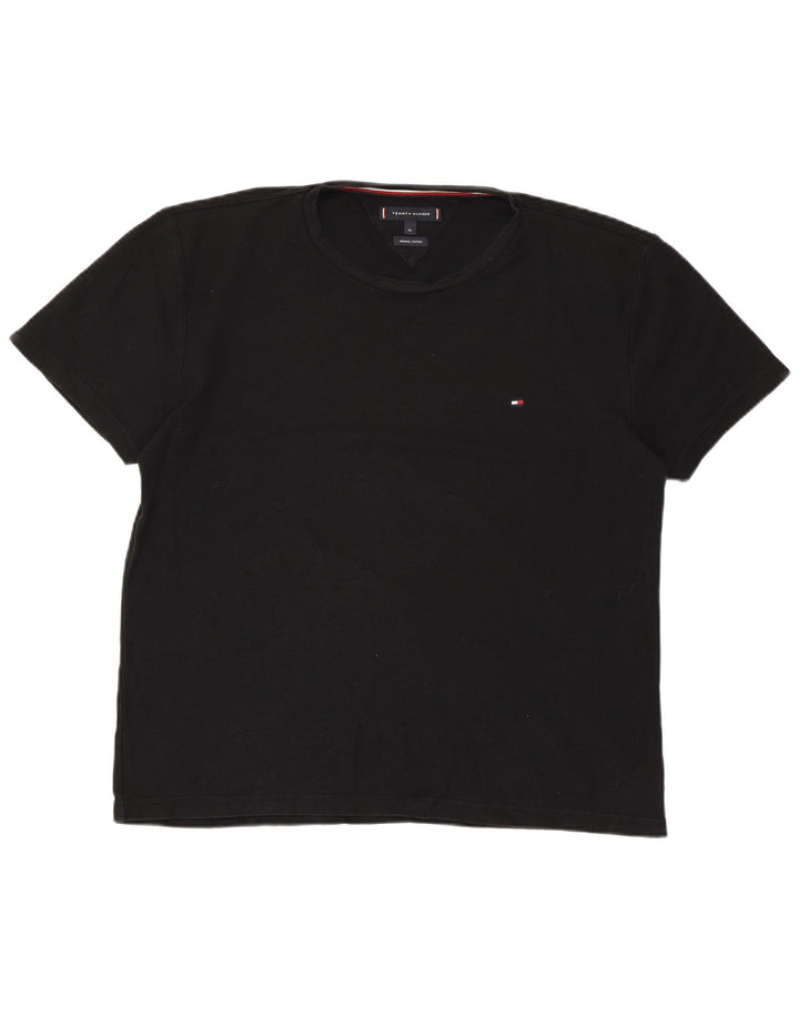 TOMMY HILFIGER Womens T-Shirt Top UK 18 XL Black Cotton