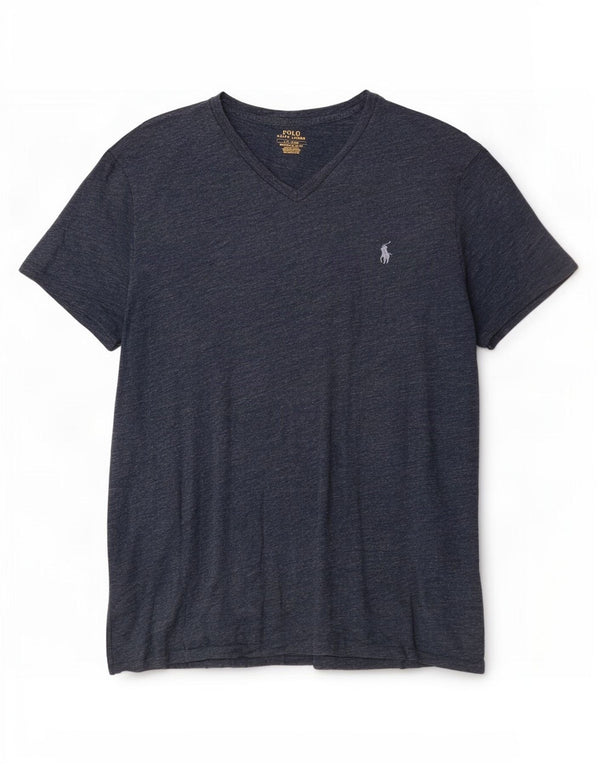 Polo Ralph Lauren Mens Custom Slim Fit T-Shirt Top Large Navy Blue Flecked