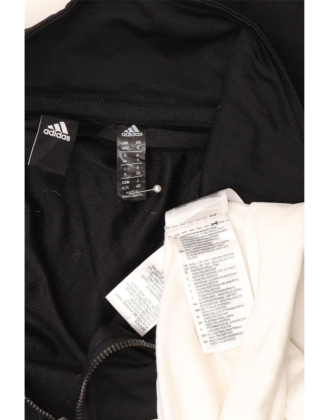 Adidas Mens Tracksuit Top Jacket UK 48/50 XL Black Colourblock Polyester