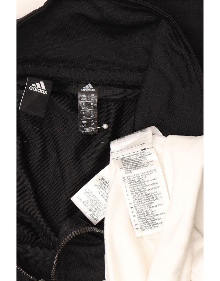 Adidas Mens Tracksuit Top Jacket UK 48/50 XL Black Colourblock Polyester