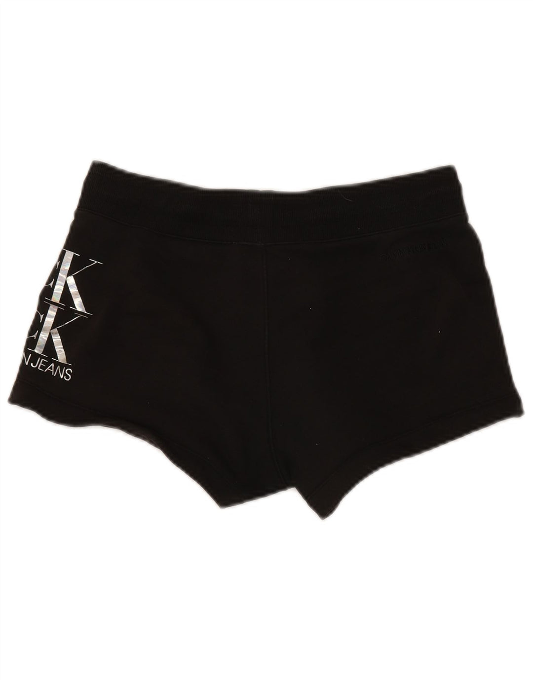 Calvin Klein Womens Graphic Sport Shorts UK 14 Medium Black Cotton