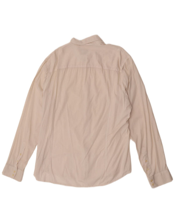 Calvin Klein Jeans Mens Shirt 2XL Off White Cotton