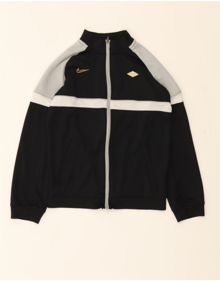NIKE Boys Graphic Tracksuit Top Jacket 8-9 Years Small Black Colourblock Vintage Nike and Second-Hand Nike from Messina Hembry 