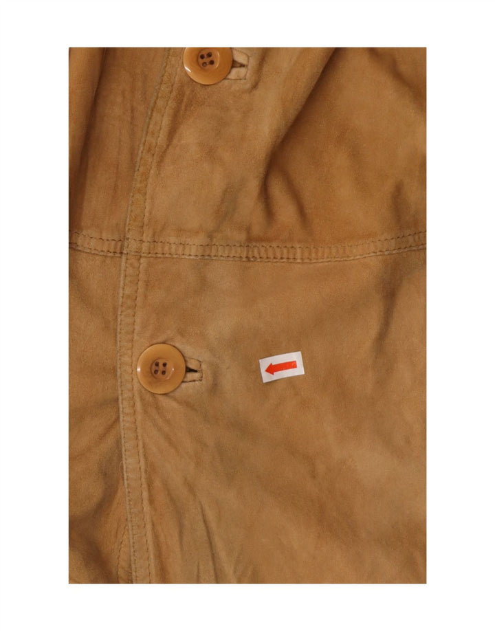 A. RASPINI Mens Suede Jacket UK 36 Small Brown Leather