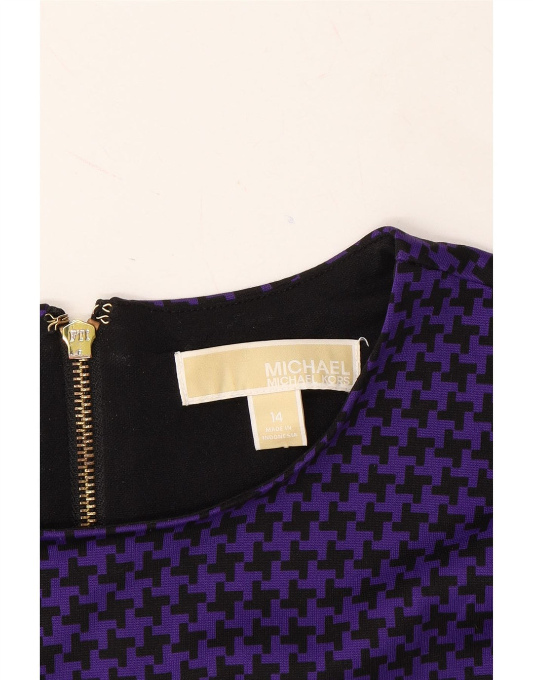 MICHAEL KORS Womens Sheath Dress UK 14 Large Purple Colourblock Polyester Vintage Michael Kors and Second-Hand Michael Kors from Messina Hembry 