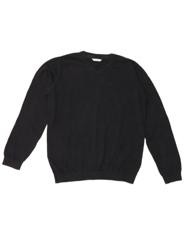 Marks & Spencer Boys V-Neck Jumper Sweater 15-16 Years Black Cotton