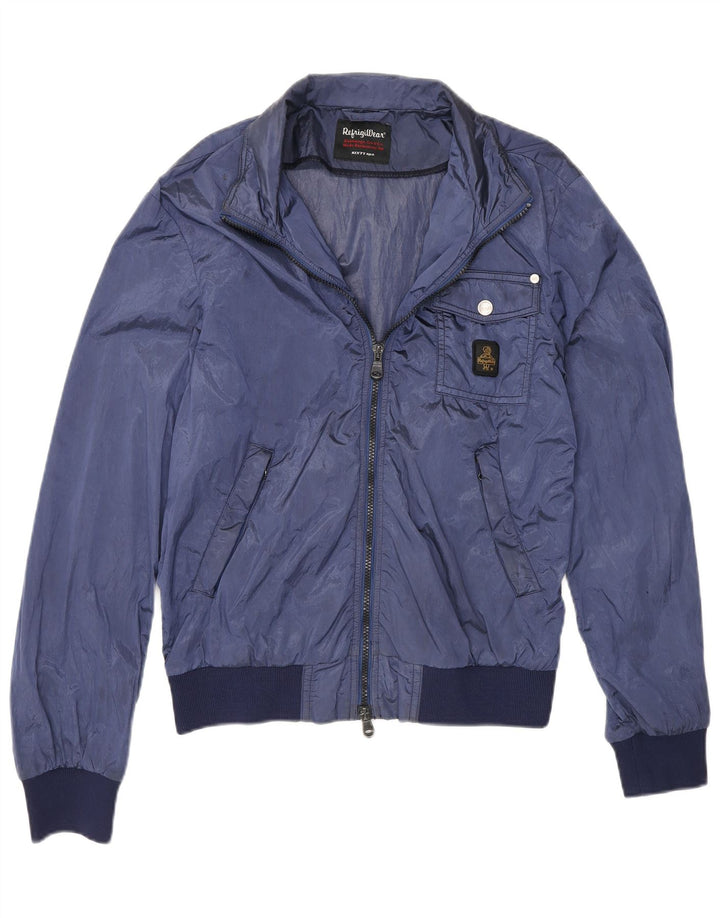 Refrigiwear Mens Bomber Jacket IT 46 Small Blue Colourblock Polyamide