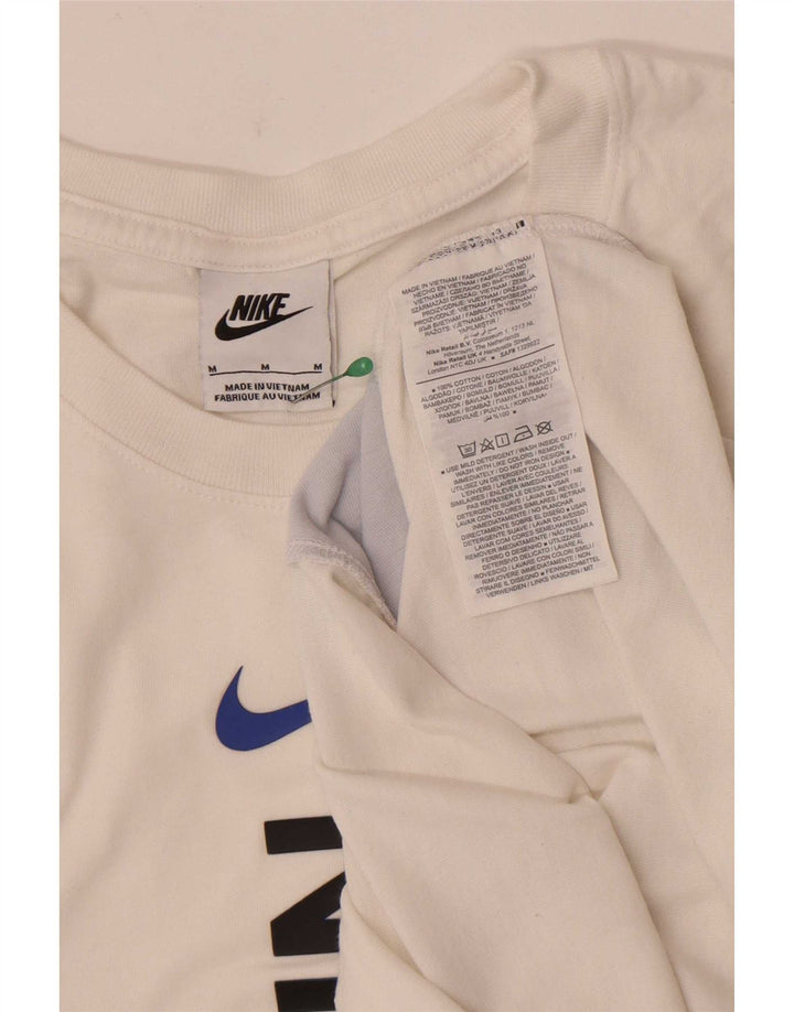 Nike Mens Graphic T-Shirt Top Medium White Colourblock Cotton