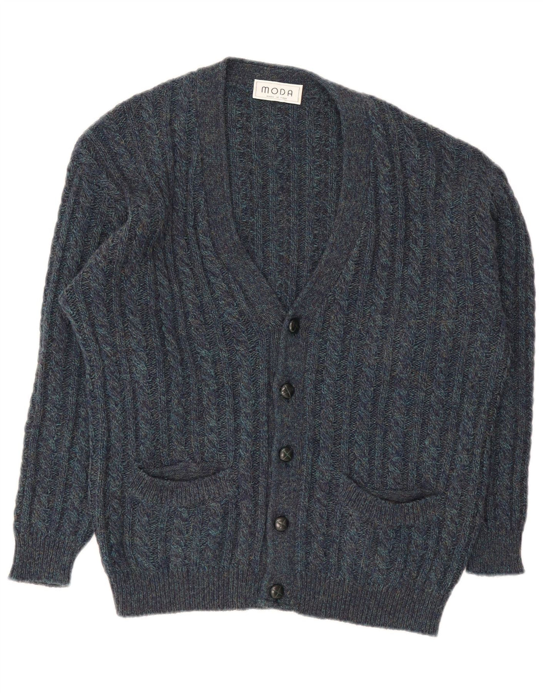 Vintage Mens Cardigan Sweater Large Navy Blue