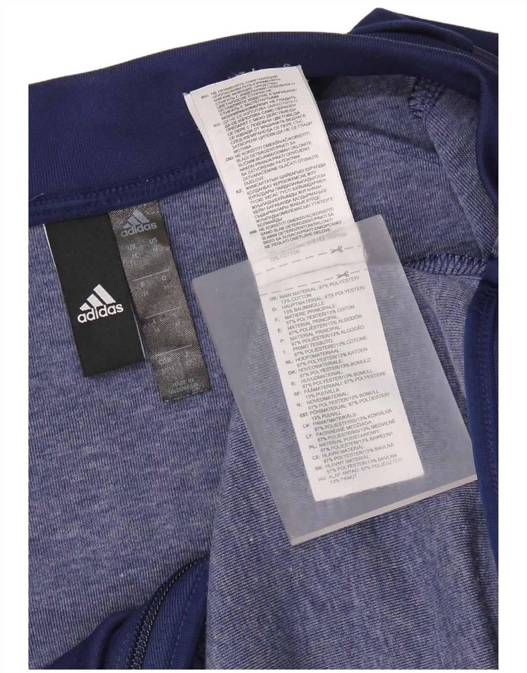 ADIDAS Mens Graphic Tracksuit Top Jacket Medium Navy Blue Polyester