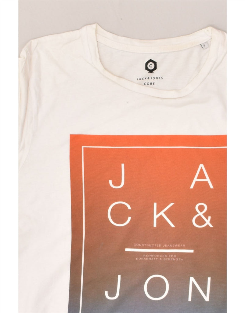 JACK & JONES Mens Graphic T-Shirt Top Small White Cotton | Vintage Jack & Jones | Thrift | Second-Hand Jack & Jones | Used Clothing | Messina Hembry 