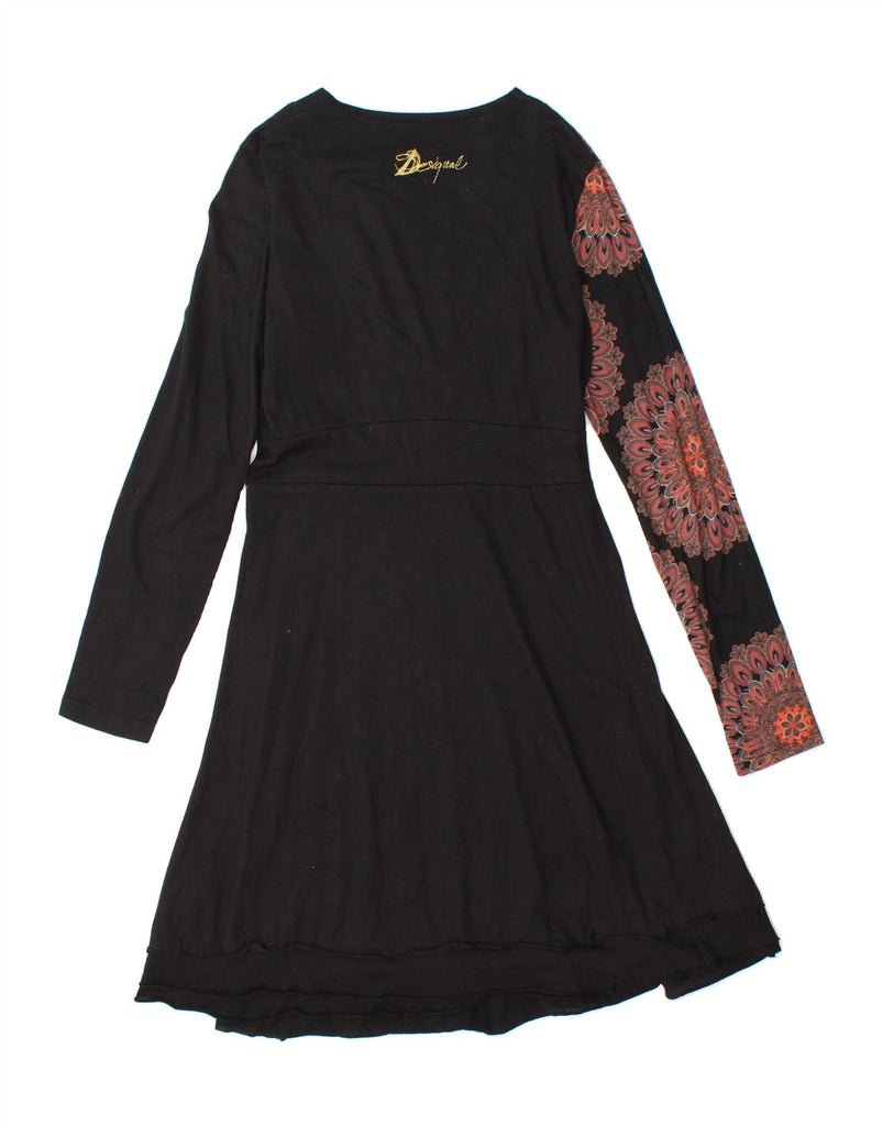 DESIGUAL Womens Graphic A-Line Dress UK 12 Medium Black Paisley Vintage Desigual and Second-Hand Desigual from Messina Hembry 
