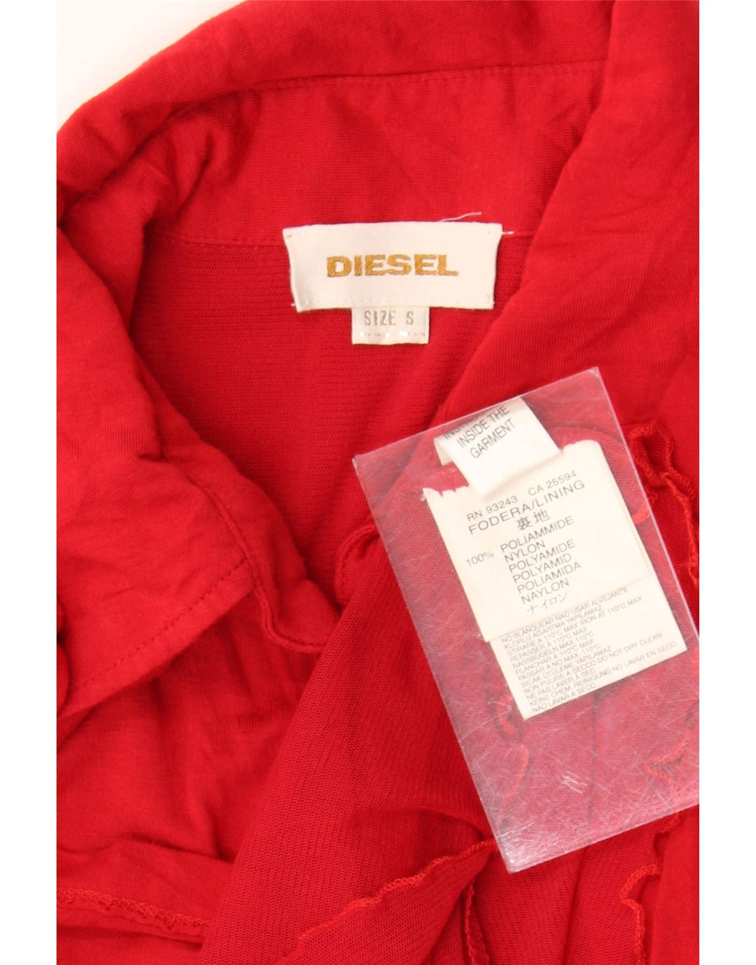 Diesel Womens Long Sleeve Polo Dress UK 8 Small Red Polyamide