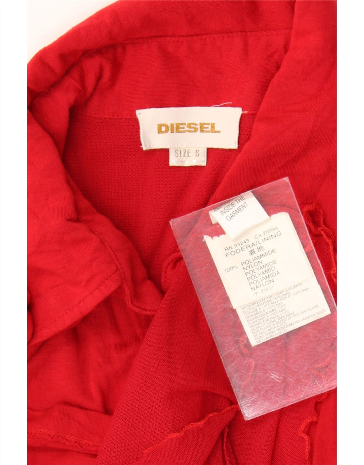Diesel Womens Long Sleeve Polo Dress UK 8 Small Red Polyamide