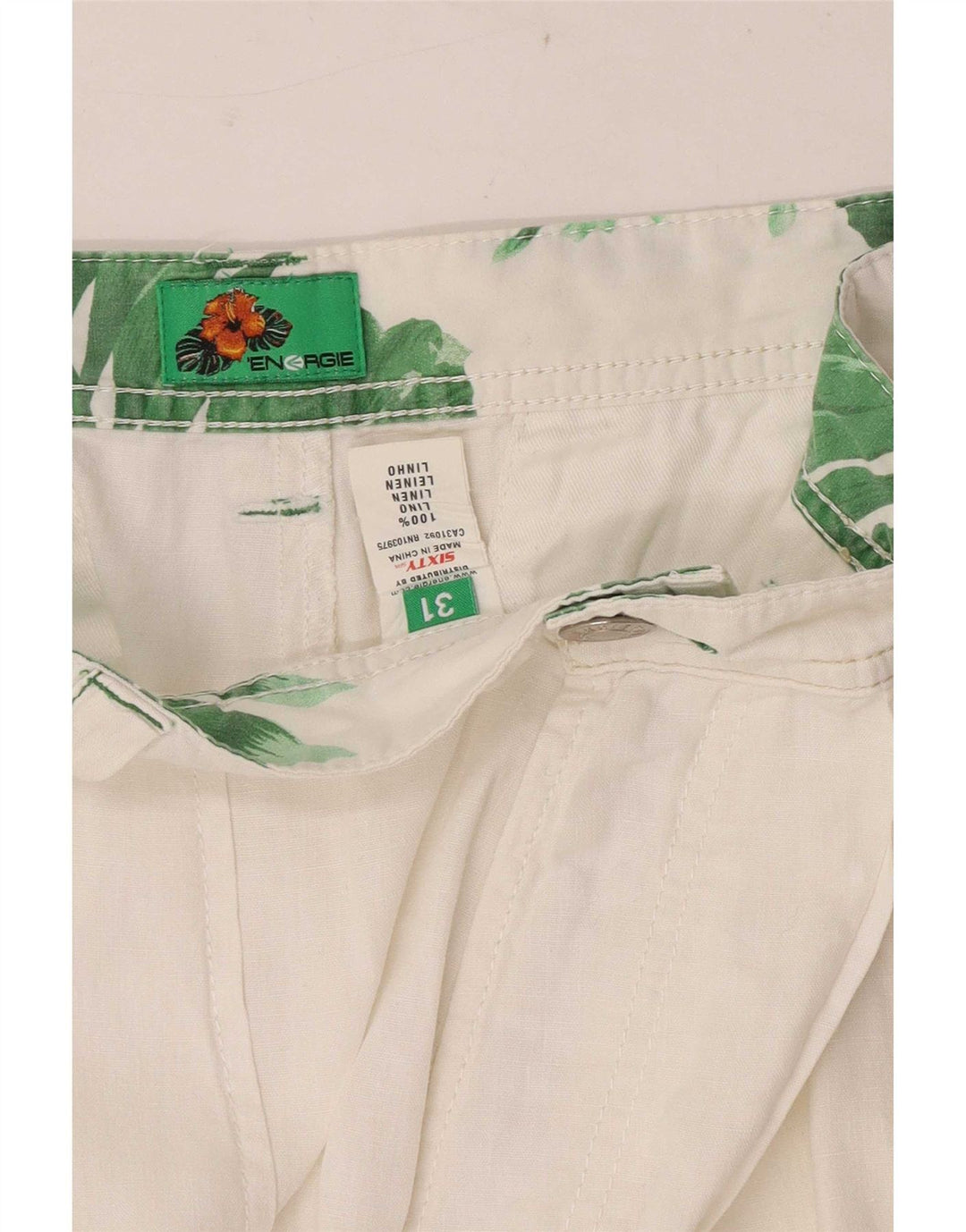 Energie Mens Cargo Shorts W31 Medium White Linen