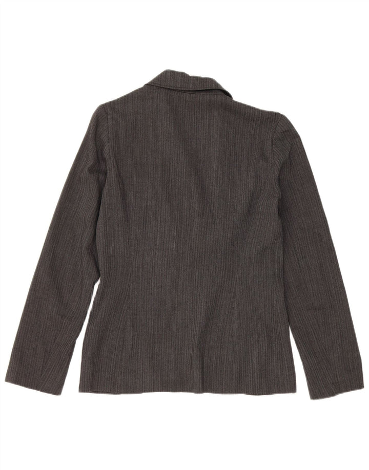 Vintage Womens 2 Button Blazer Jacket IT 42 Medium Grey Wool