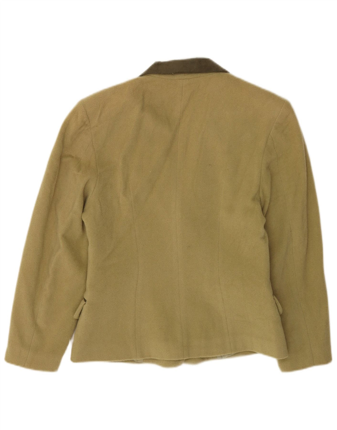 Vintage Womens Double Breasted Blazer Jacket UK 10 Small Khaki Wool