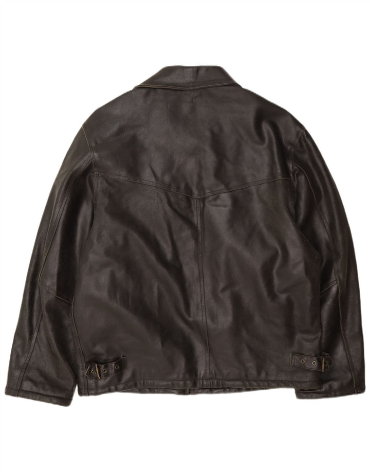 Conbipel Mens Leather Jacket UK 38 Medium Brown