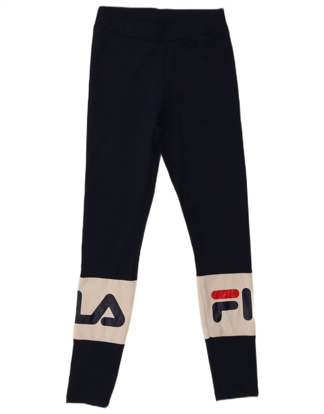 FILA Womens Graphic Leggings UK 10 Small  Navy Blue Polyester