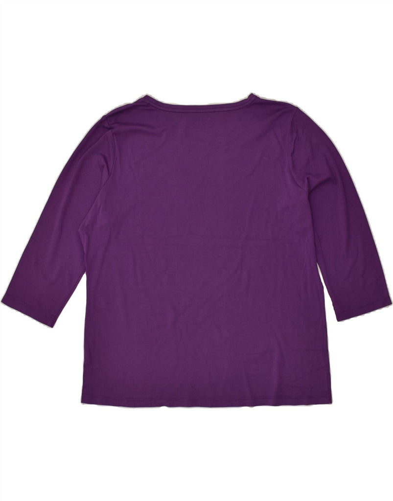 L.L.BEAN Womens Top 3/4 Sleeve UK 18 XL Purple Cotton | Vintage L.L.Bean | Thrift | Second-Hand L.L.Bean | Used Clothing | Messina Hembry 