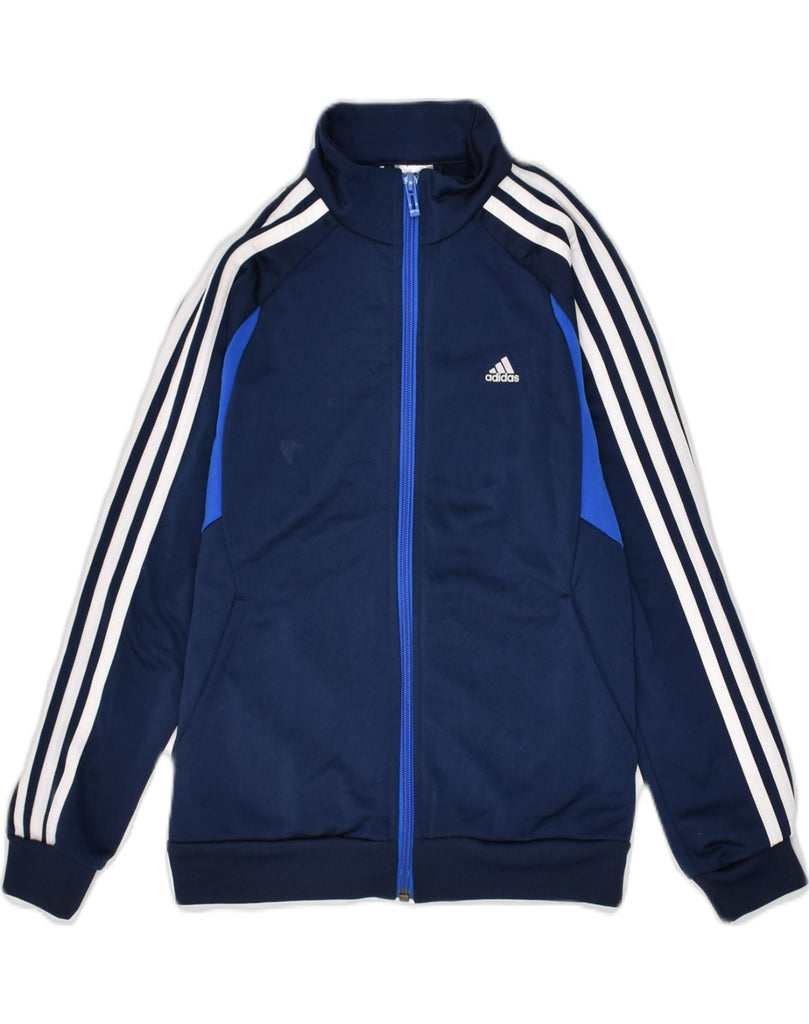 ADIDAS Boys Tracksuit Top Jacket 9-10 Years Navy Blue Colourblock | Vintage Adidas | Thrift | Second-Hand Adidas | Used Clothing | Messina Hembry 