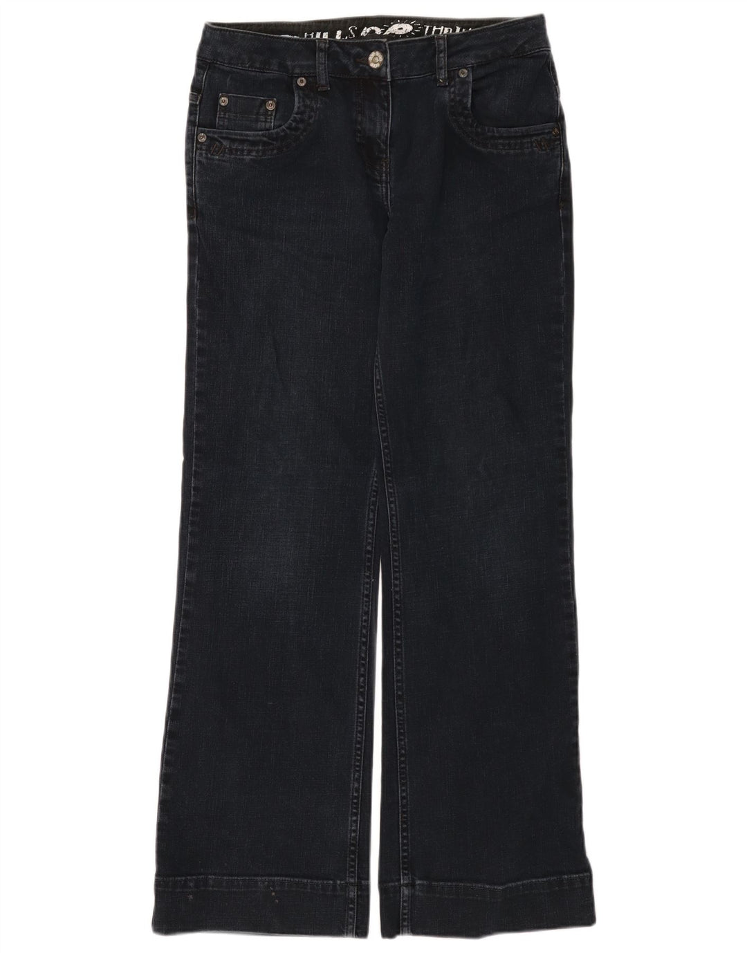 Fat Face Womens Bootcut Jeans UK 10 Small W30 L32 Navy Blue Cotton