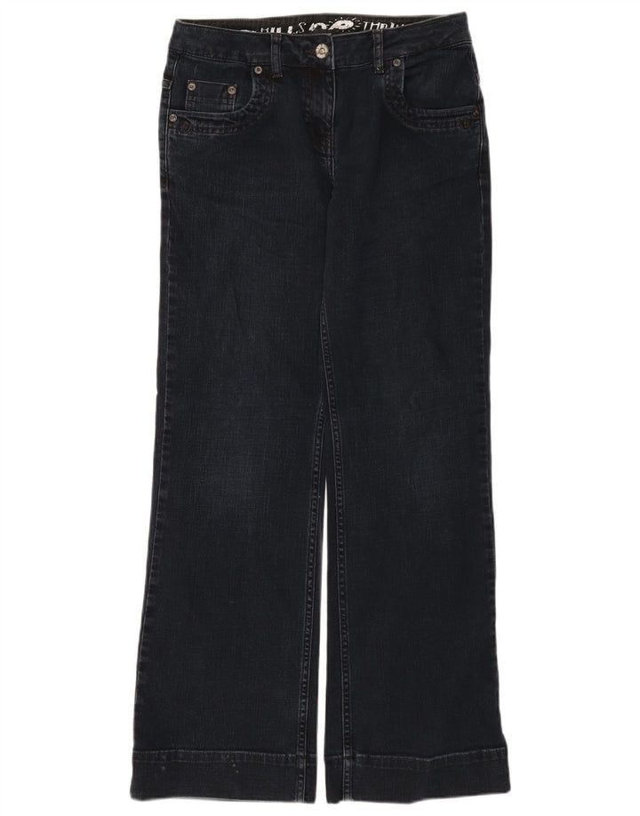 Fat Face Womens Bootcut Jeans UK 10 Small W30 L32 Navy Blue Cotton