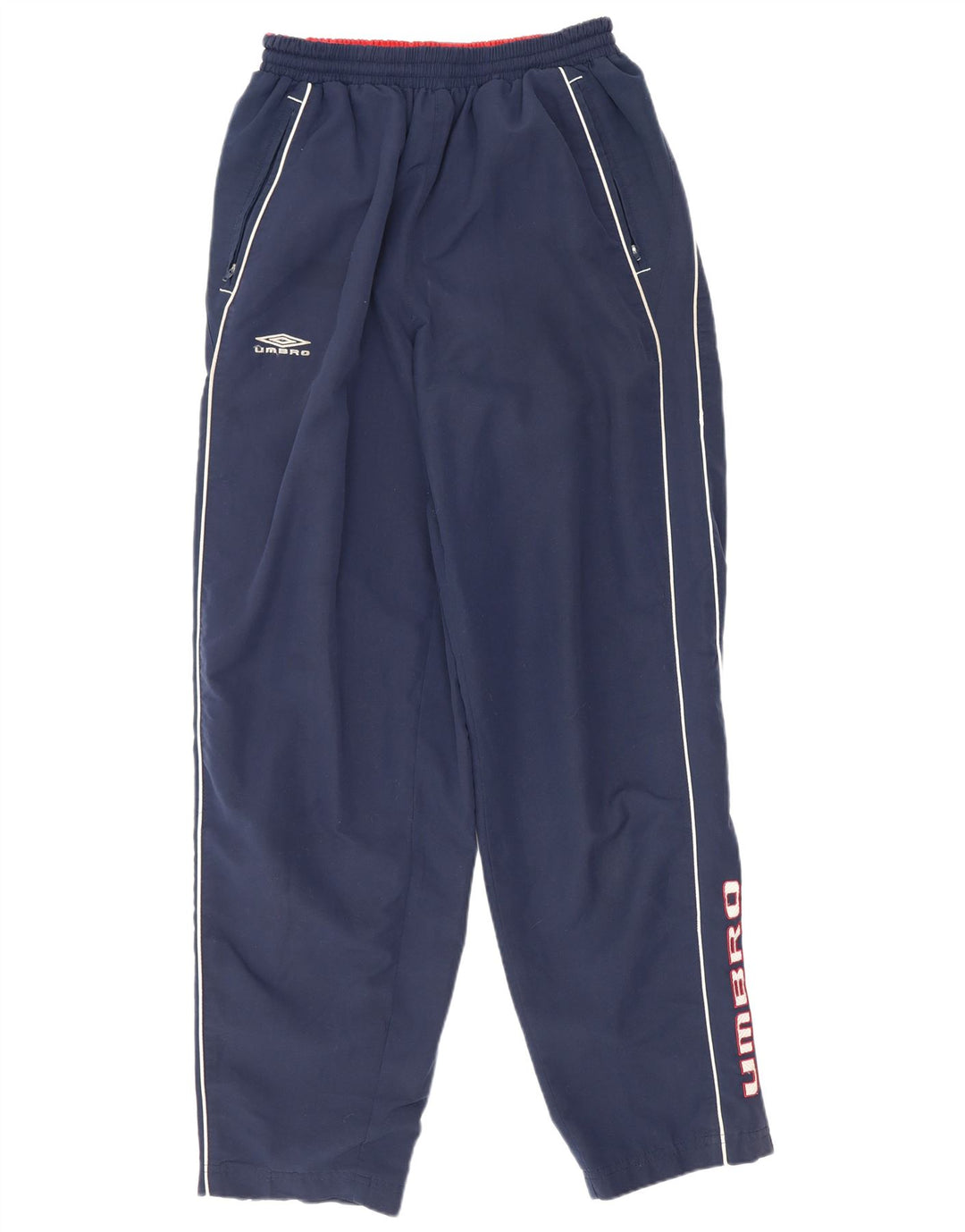 Umbro Mens Graphic Tracksuit Trousers Joggers Small Navy Blue Polyester