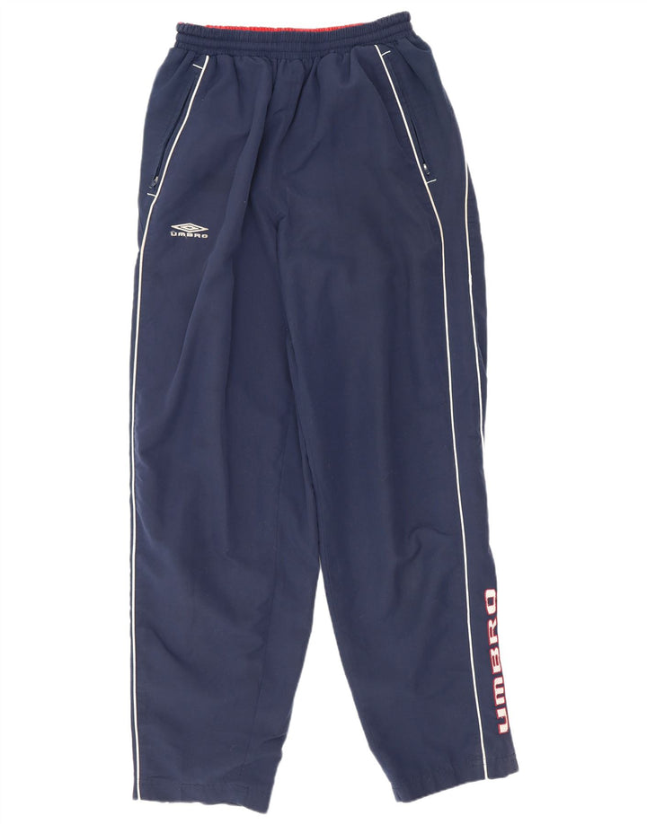 Umbro Mens Graphic Tracksuit Trousers Joggers Small Navy Blue Polyester