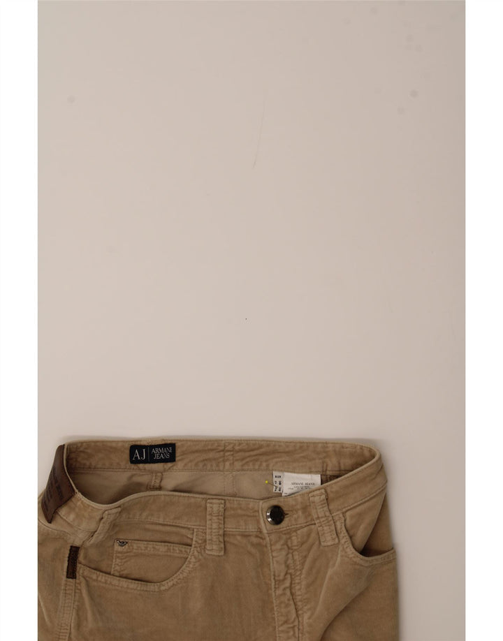 ARMANI Womens Straight Casual Trousers W30 L30 Beige Cotton Vintage Armani and Second-Hand Armani from Messina Hembry 
