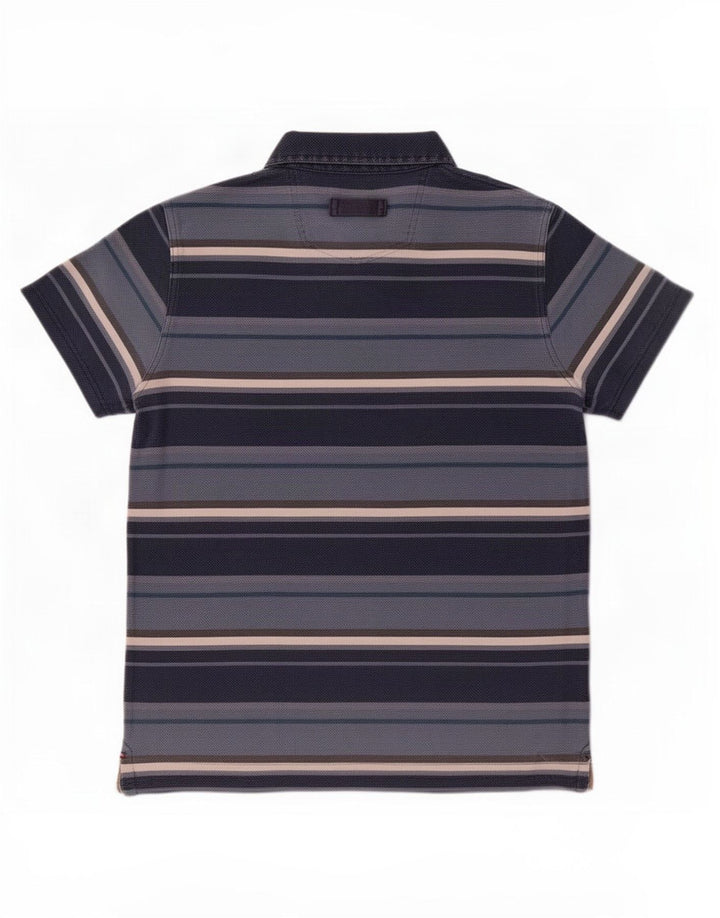 Fat Face Mens Polo Shirt Medium Blue Striped Cotton