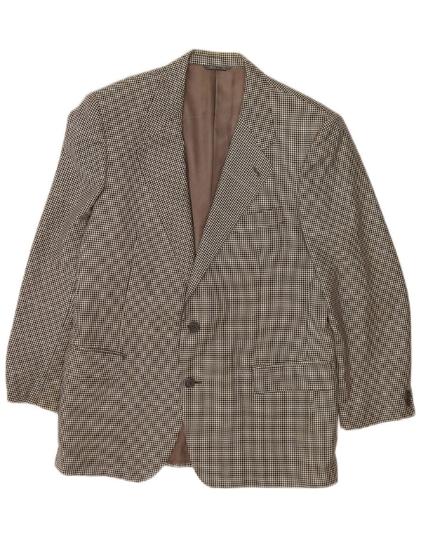 Policarpo Mens 2 Button Blazer Jacket UK 38 Medium Grey Houndstooth
