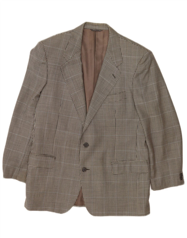Policarpo Mens 2 Button Blazer Jacket UK 38 Medium Grey Houndstooth