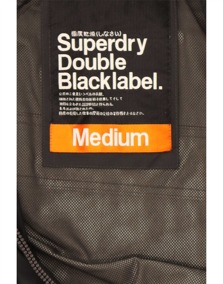 Superdry Mens Rain Jacket UK 38 Medium Black Nylon
