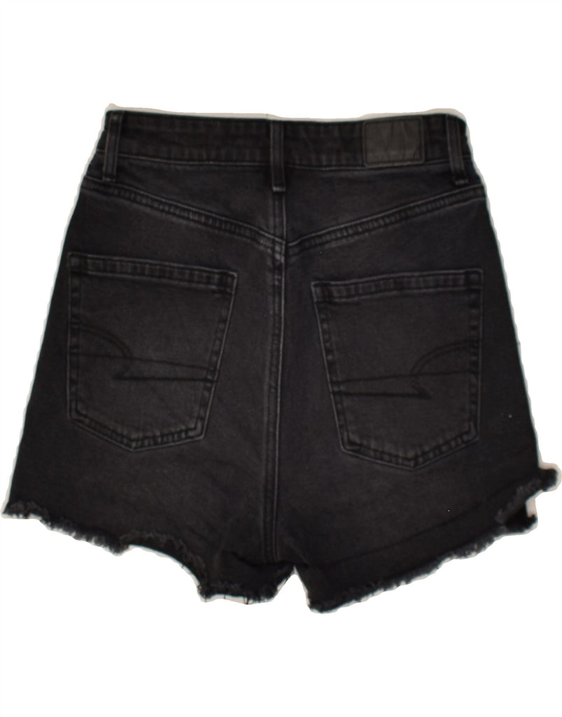 AMERICAN EAGLE Womens Denim Shorts US 00 2XS W25  Black Cotton | Vintage American Eagle | Thrift | Second-Hand American Eagle | Used Clothing | Messina Hembry 