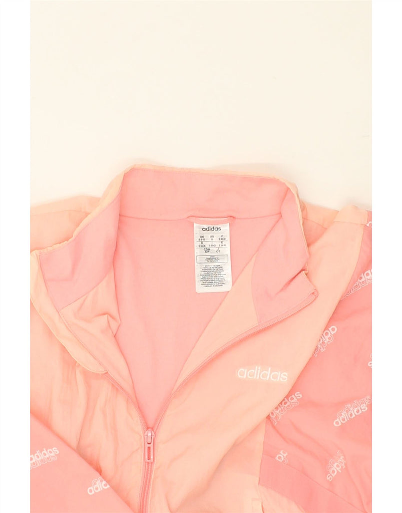 ADIDAS Womens Graphic Bomber Jacket UK 8/10 Small Pink Nylon | Vintage Adidas | Thrift | Second-Hand Adidas | Used Clothing | Messina Hembry 