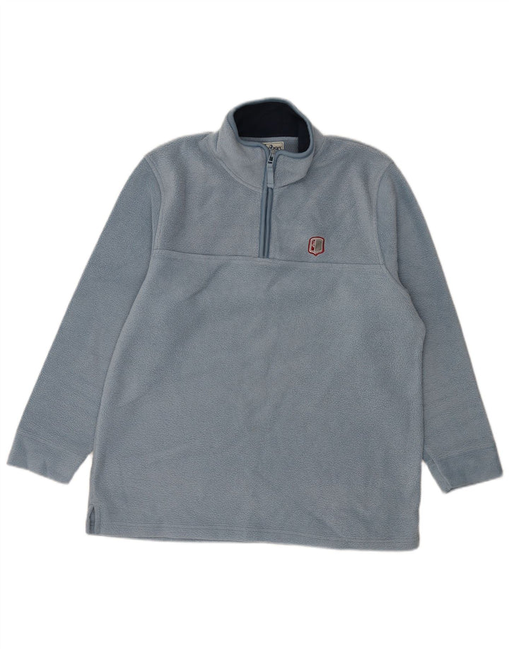 ASICS Mens Zip Neck Fleece Jumper Large Blue Polyester